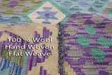 Reversible Kilim Flat Weave Wool On Wool Rug - 5' 11" X 8' 6" - Golden Nile