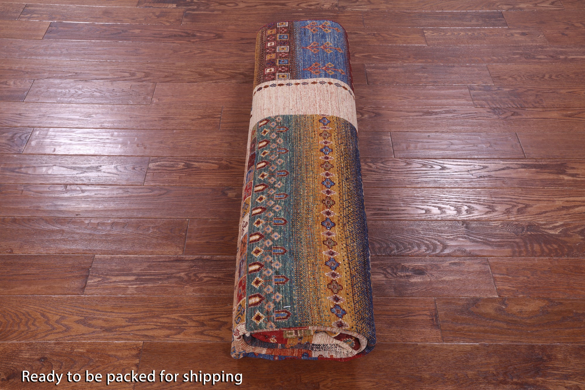 Tribal Persian Gabbeh Hand Knotted Wool Rug - 8' 0" X 9' 9" - Golden Nile