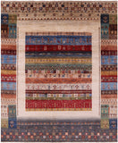 Tribal Persian Gabbeh Hand Knotted Wool Rug - 8' 0" X 9' 9" - Golden Nile