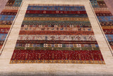 Tribal Persian Gabbeh Hand Knotted Wool Rug - 8' 0" X 9' 9" - Golden Nile