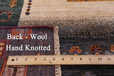 Tribal Persian Gabbeh Hand Knotted Wool Rug - 8' 0" X 9' 9" - Golden Nile