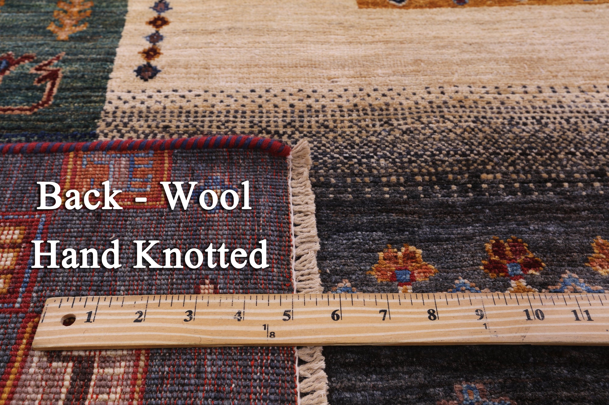 Tribal Persian Gabbeh Hand Knotted Wool Rug - 8' 0" X 9' 9" - Golden Nile