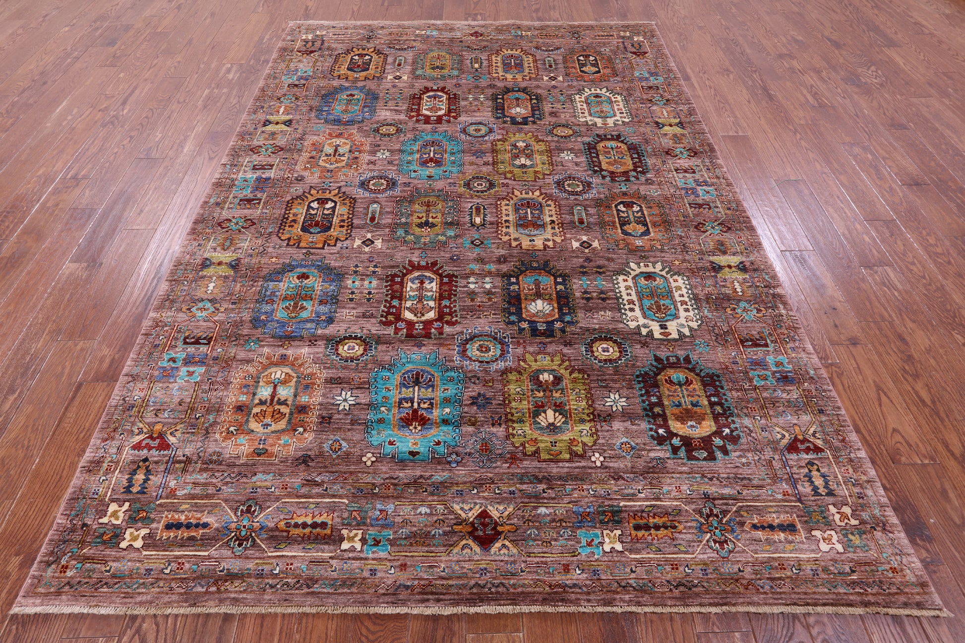 Turkmen Ersari Hand Knotted Wool Rug - 6' 11" X 10' 0" - Golden Nile