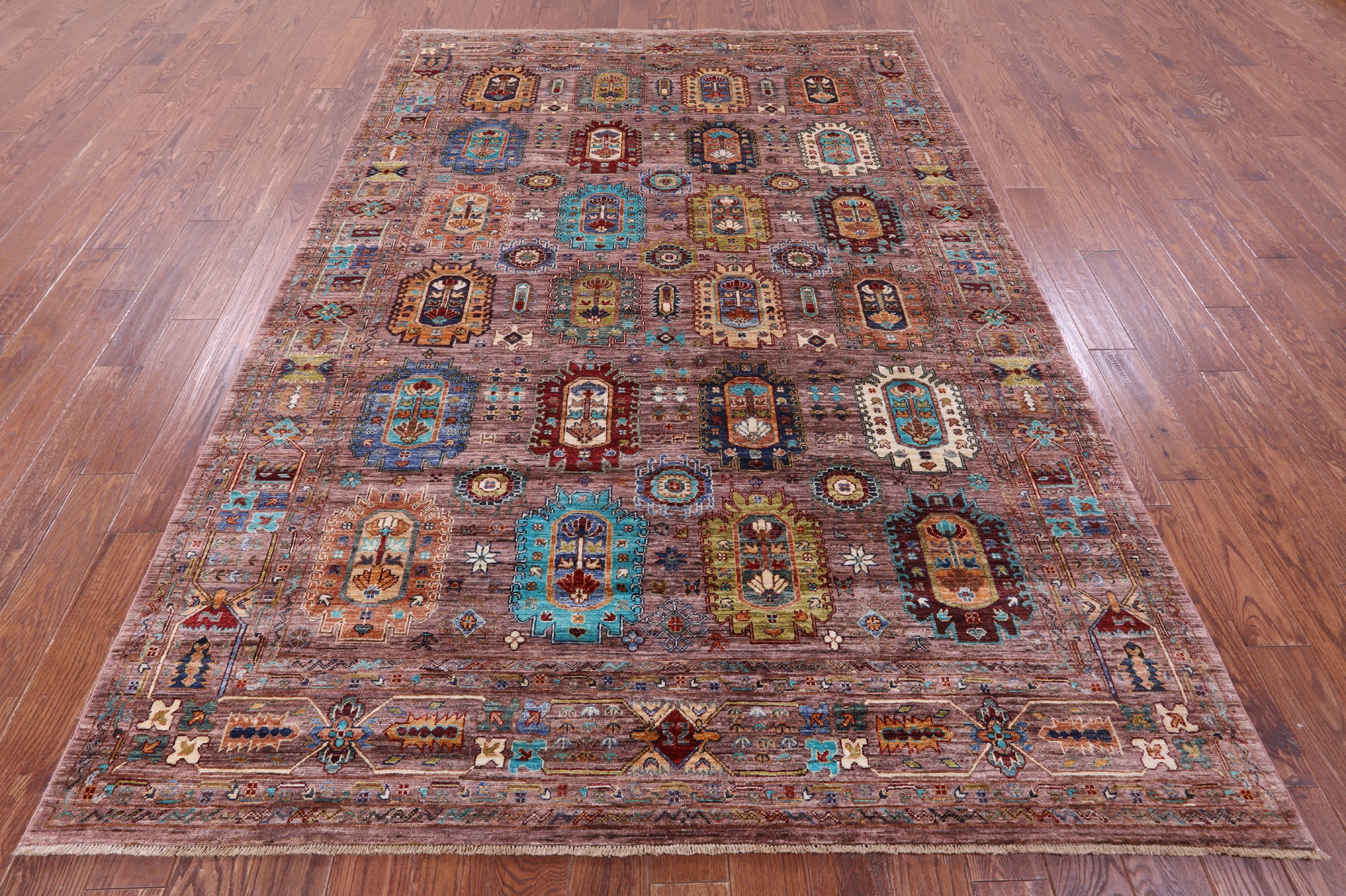 Turkmen Ersari Hand Knotted Wool Rug - 6' 11" X 10' 0" - Golden Nile