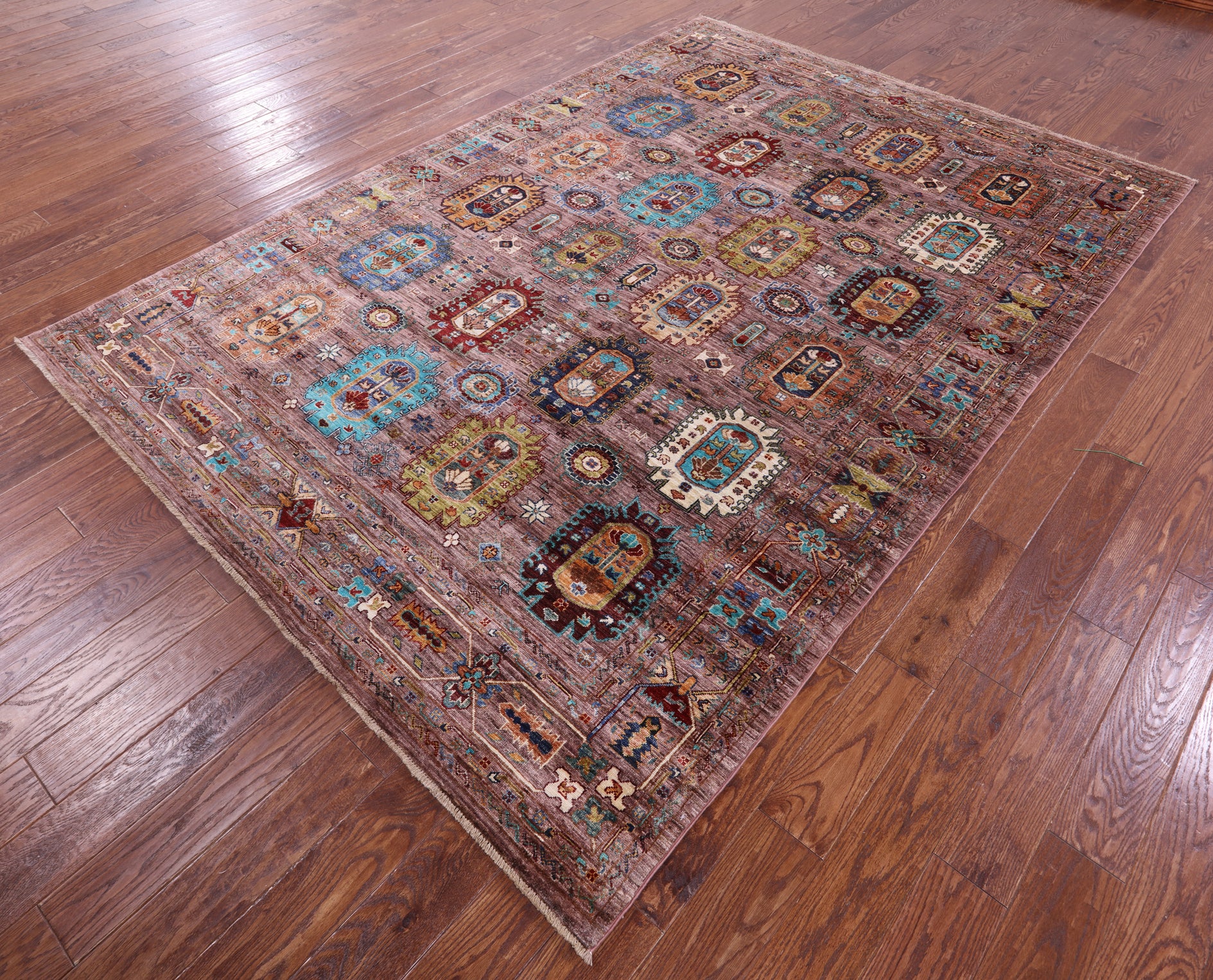 Turkmen Ersari Hand Knotted Wool Rug - 6' 11" X 10' 0" - Golden Nile