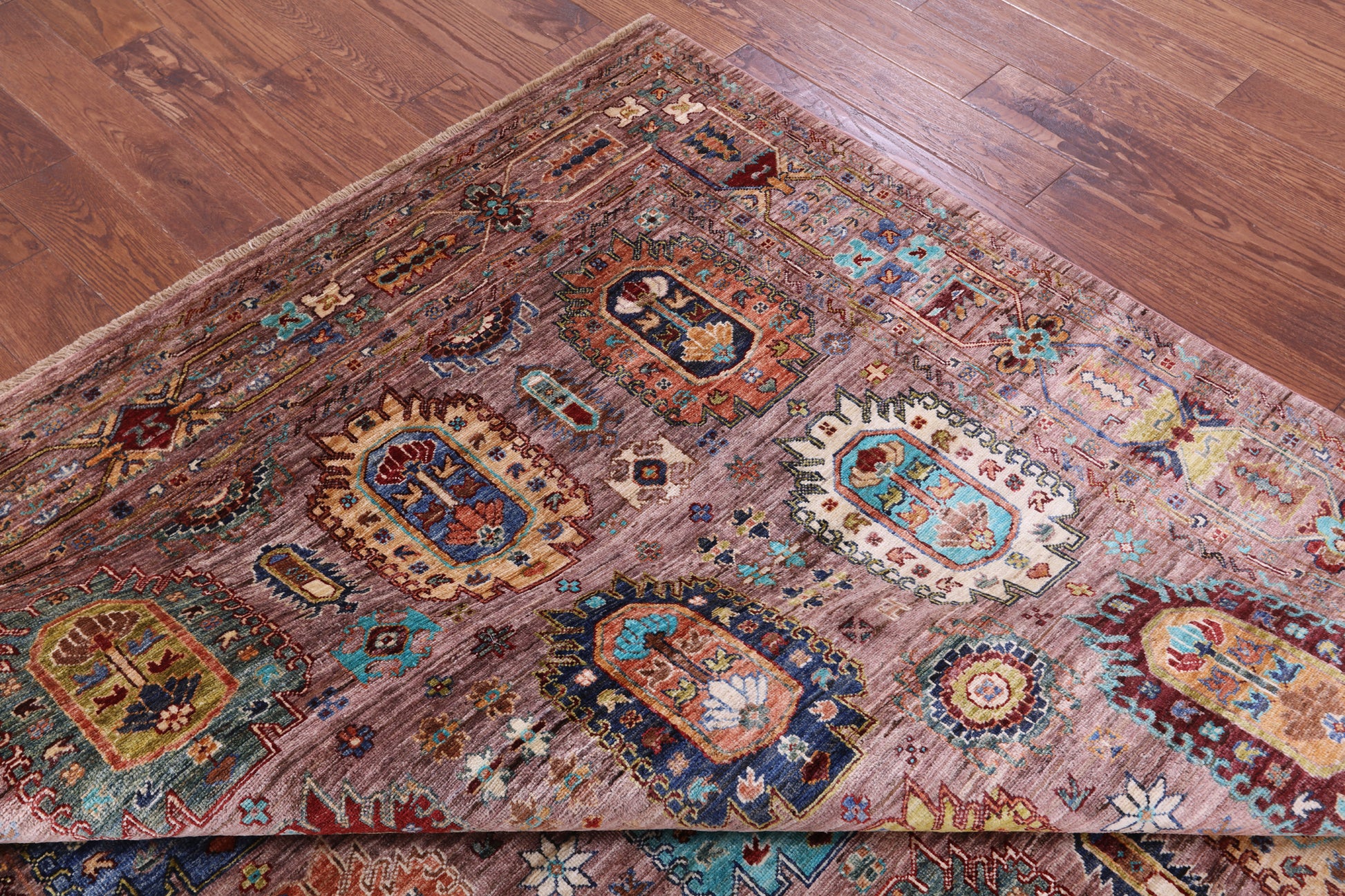 Turkmen Ersari Hand Knotted Wool Rug - 6' 11" X 10' 0" - Golden Nile