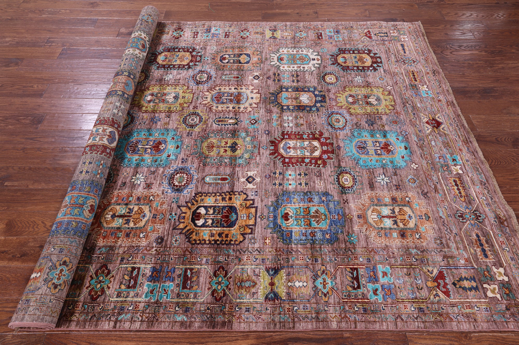 Turkmen Ersari Hand Knotted Wool Rug - 6' 11" X 10' 0" - Golden Nile