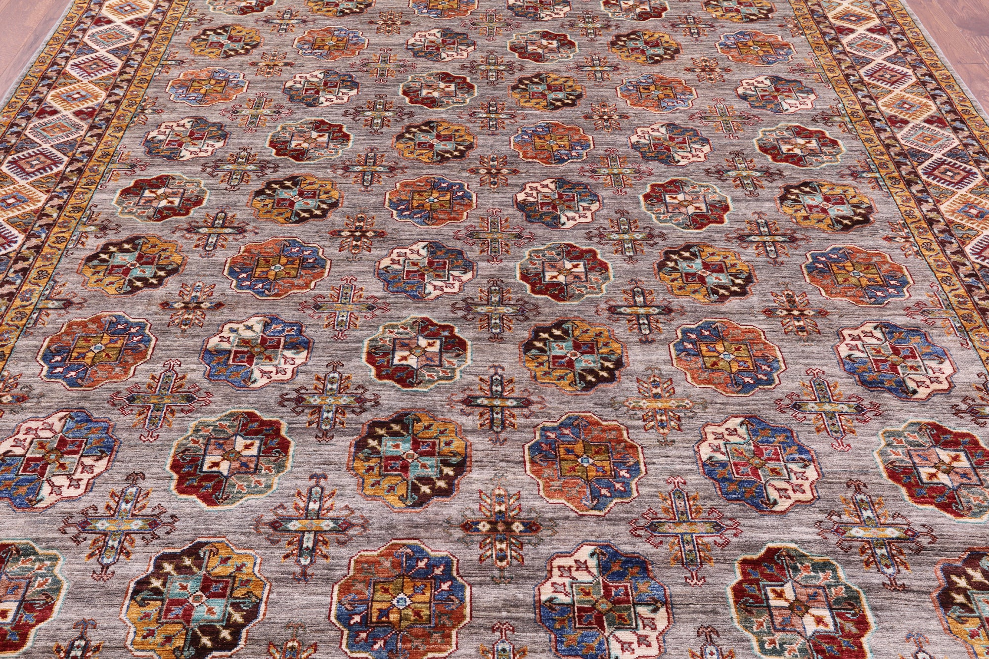 Turkmen Ersari Hand Knotted Wool Rug - 8' 3" X 9' 9" - Golden Nile