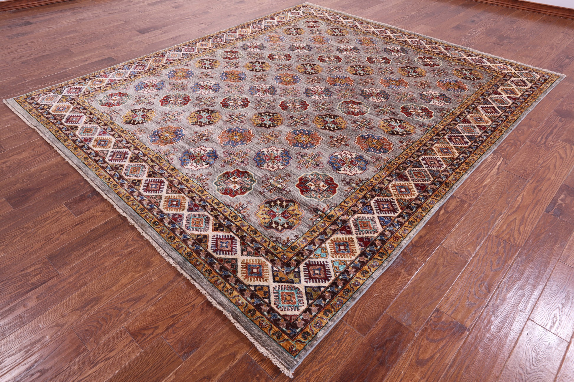 Turkmen Ersari Hand Knotted Wool Rug - 8' 3" X 9' 9" - Golden Nile