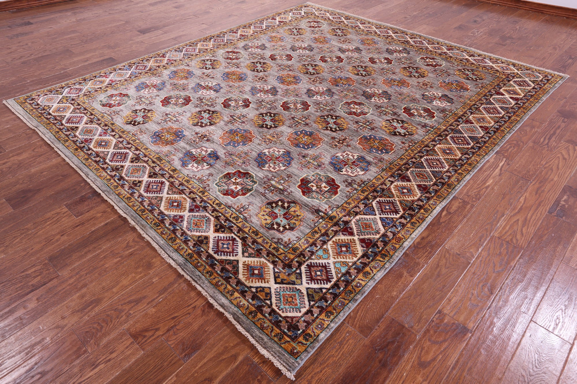 Turkmen Ersari Hand Knotted Wool Rug - 8' 3" X 9' 9" - Golden Nile