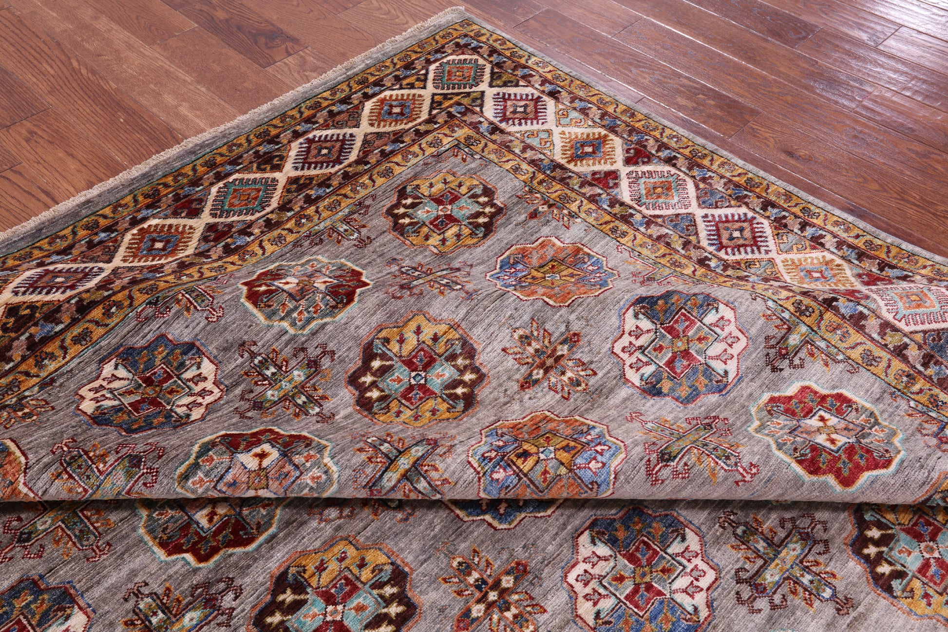 Turkmen Ersari Hand Knotted Wool Rug - 8' 3" X 9' 9" - Golden Nile