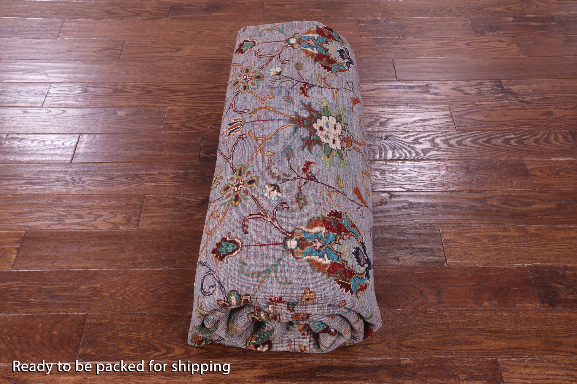 Grey Peshawar Hand Knotted Wool Rug - 8' 11" X 11' 11" - Golden Nile