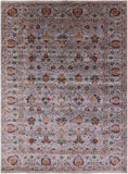 Grey Peshawar Hand Knotted Wool Rug - 8' 11" X 11' 11" - Golden Nile