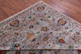 Grey Peshawar Hand Knotted Wool Rug - 8' 11" X 11' 11" - Golden Nile
