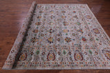 Grey Peshawar Hand Knotted Wool Rug - 8' 11" X 11' 11" - Golden Nile
