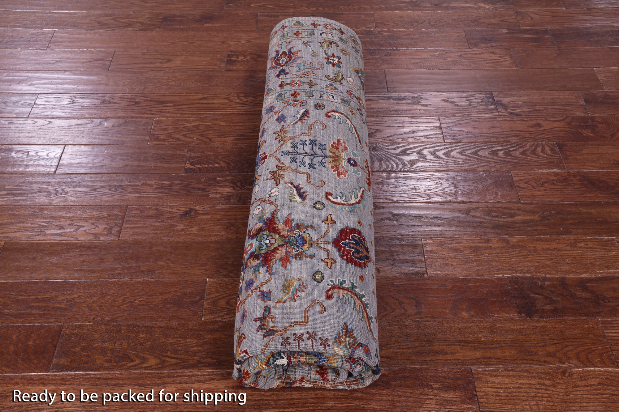 Grey Peshawar Hand Knotted Wool Rug - 8' 0" X 9' 10" - Golden Nile