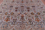 Grey Peshawar Hand Knotted Wool Rug - 8' 0" X 9' 10" - Golden Nile