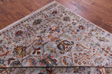 Grey Peshawar Hand Knotted Wool Rug - 8' 0" X 9' 10" - Golden Nile