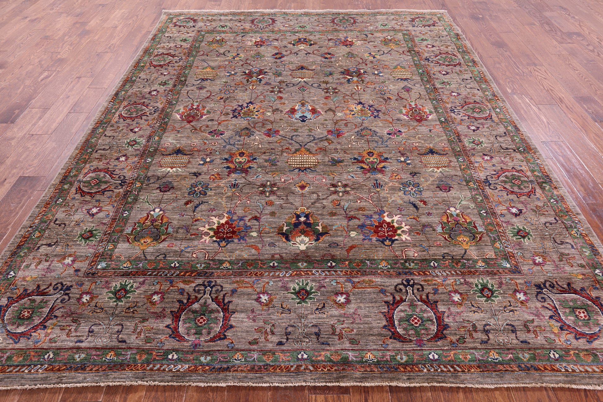 Peshawar Hand Knotted Wool Rug - 8' 0" X 10' 1" - Golden Nile