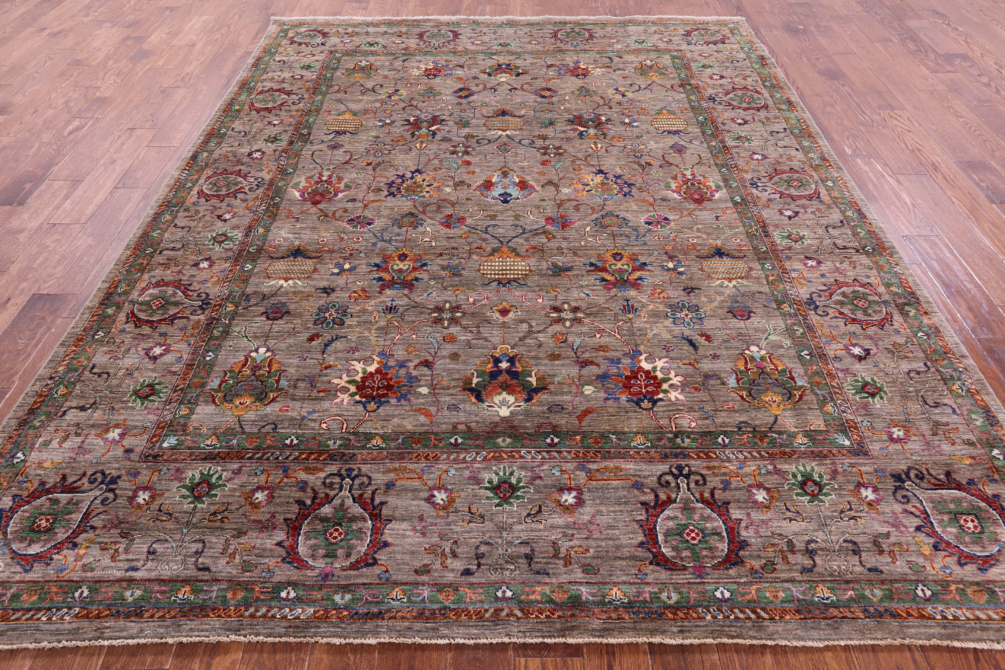 Peshawar Hand Knotted Wool Rug - 8' 0" X 10' 1" - Golden Nile