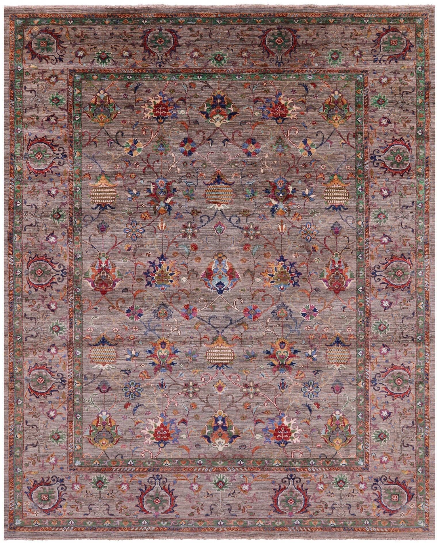 Peshawar Hand Knotted Wool Rug - 8' 0" X 10' 1" - Golden Nile