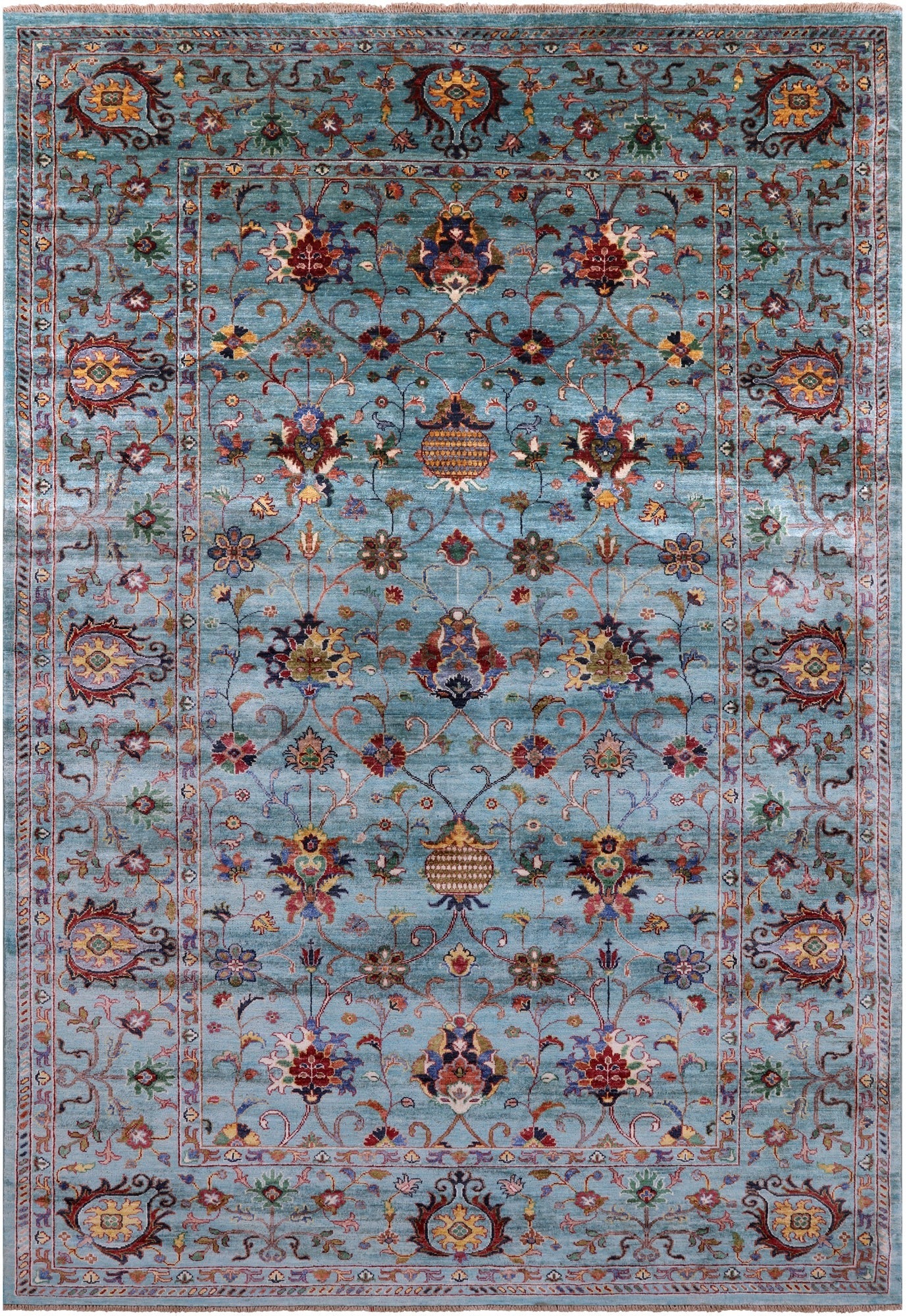 Peshawar Hand Knotted Wool Rug - 6' 10" X 10' 0" - Golden Nile