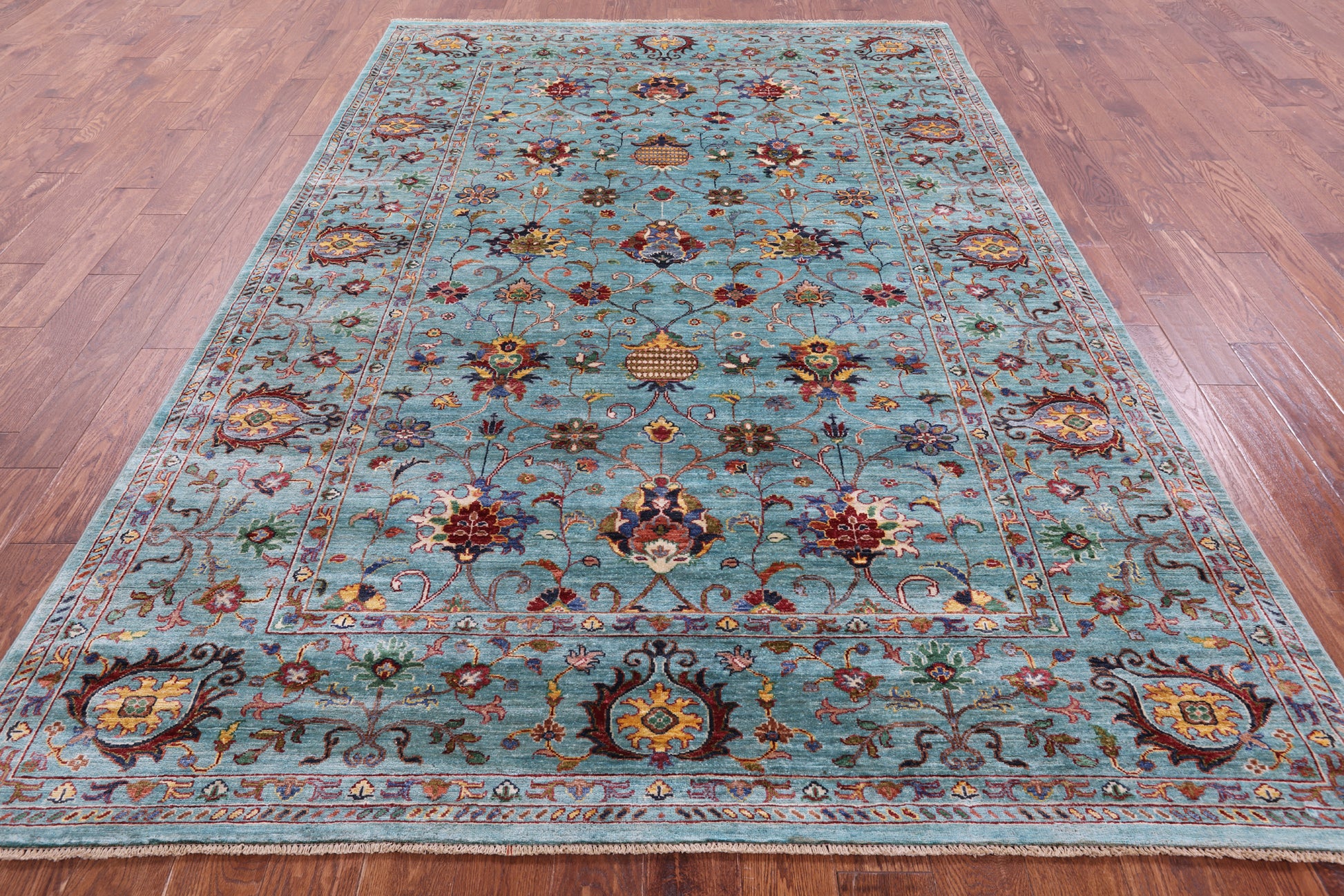 Peshawar Hand Knotted Wool Rug - 6' 10" X 10' 0" - Golden Nile