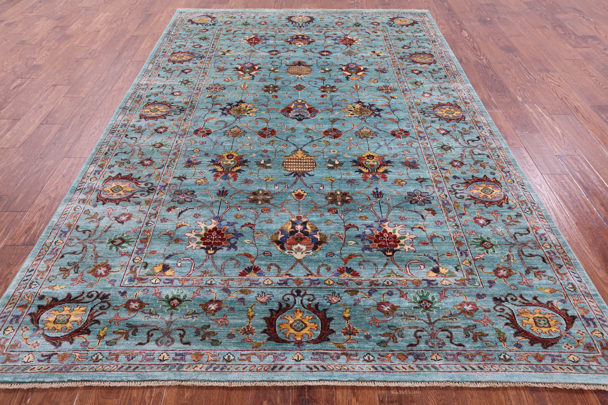 Peshawar Hand Knotted Wool Rug - 6' 10" X 10' 0" - Golden Nile