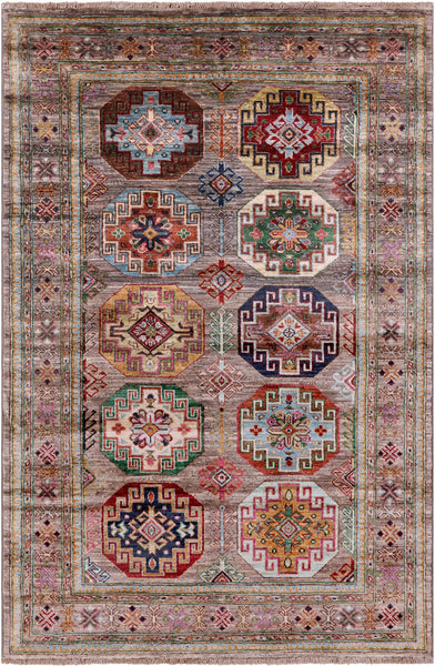 Turkmen Ersari Hand Knotted Wool Rug - 4' 2" X 6' 4" - Golden Nile