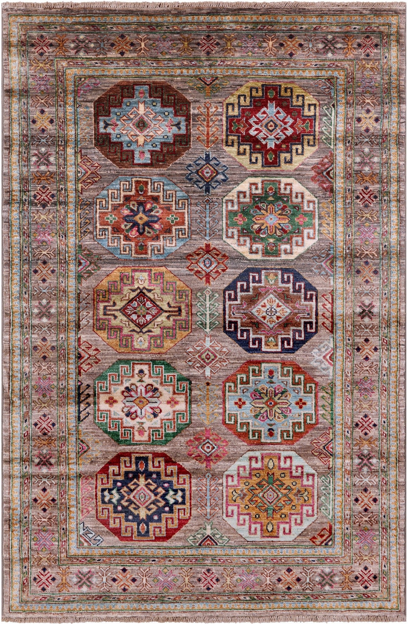 Turkmen Ersari Hand Knotted Wool Rug - 4' 2" X 6' 4" - Golden Nile