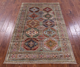 Turkmen Ersari Hand Knotted Wool Rug - 4' 2" X 6' 4" - Golden Nile
