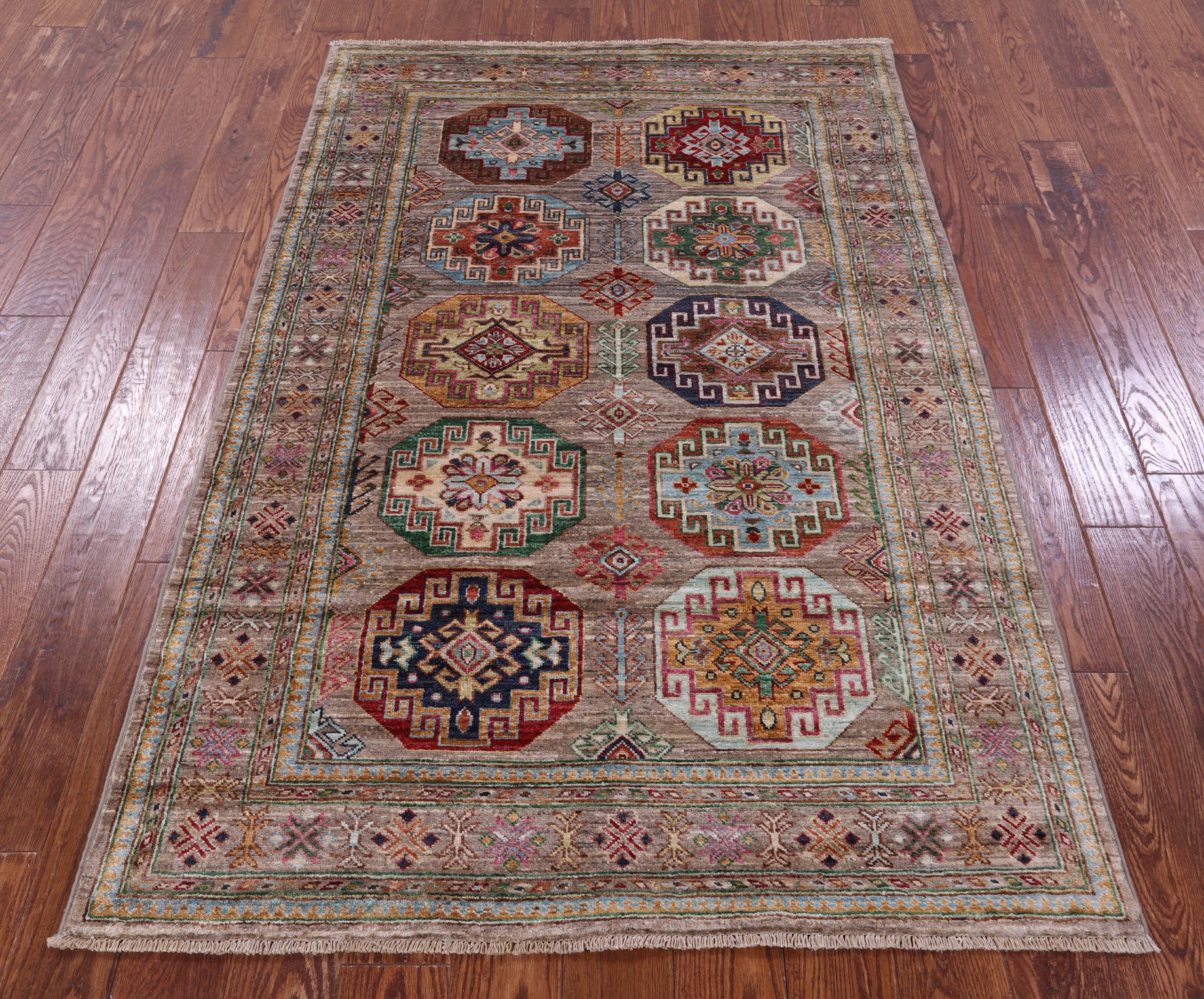 Turkmen Ersari Hand Knotted Wool Rug - 4' 2" X 6' 4" - Golden Nile