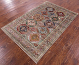 Turkmen Ersari Hand Knotted Wool Rug - 4' 2" X 6' 4" - Golden Nile