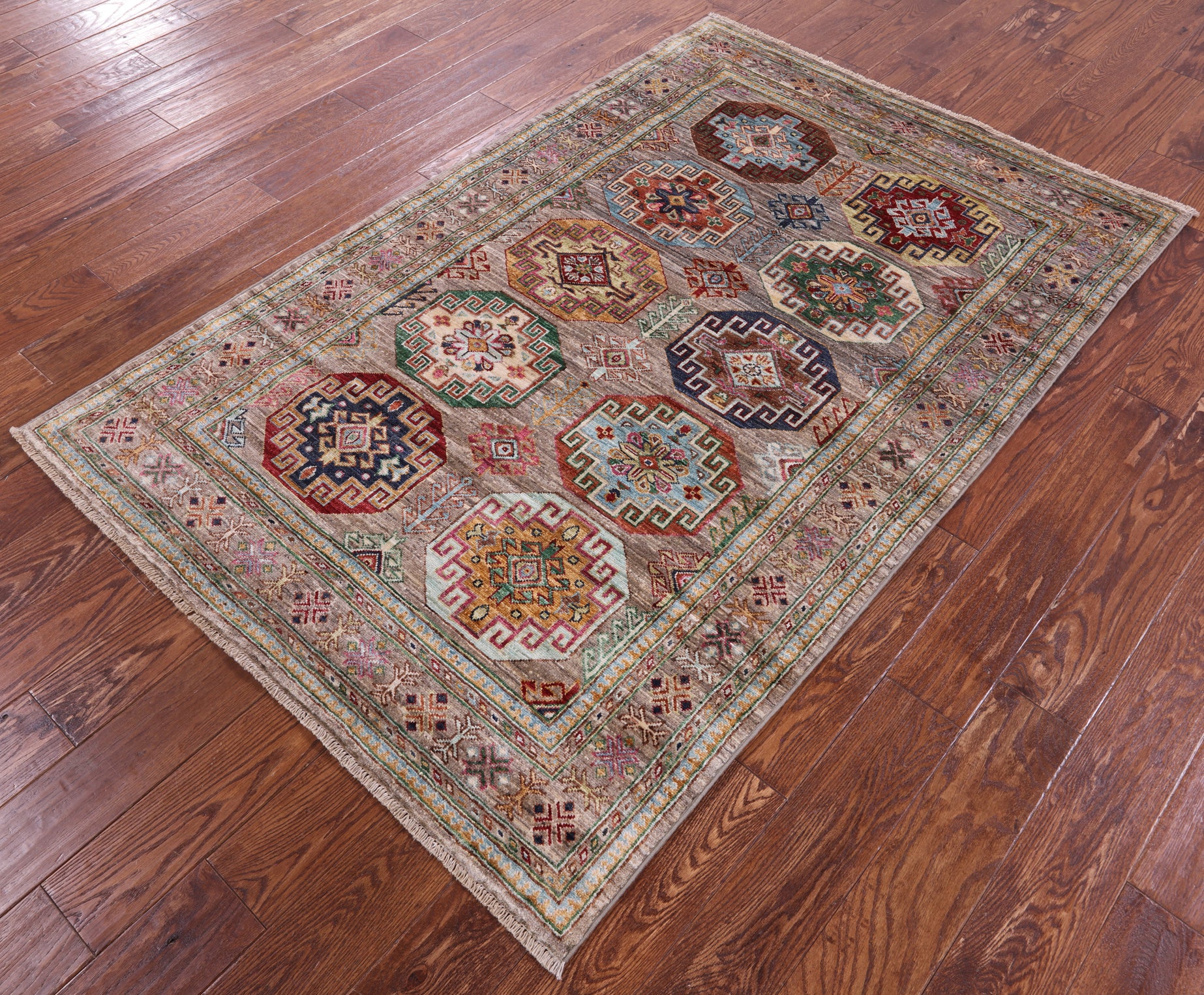 Turkmen Ersari Hand Knotted Wool Rug - 4' 2" X 6' 4" - Golden Nile