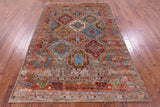 Super Kazak Hand Knotted Wool Rug - 5' 8" X 8' 2" - Golden Nile