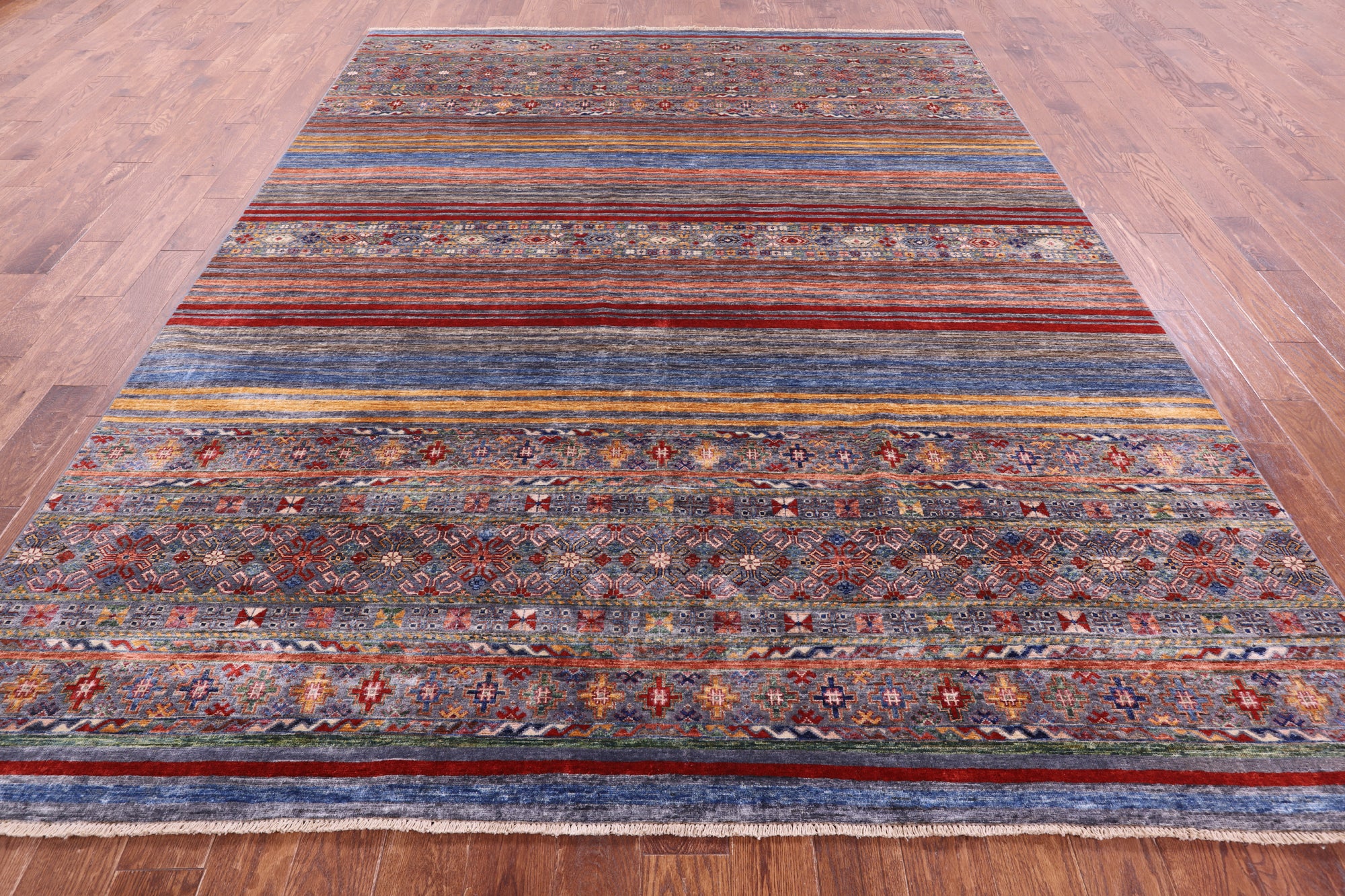 Khorjin Persian Gabbeh Hand Knotted Wool Rug - 8' 3" X 10' 5" - Golden Nile