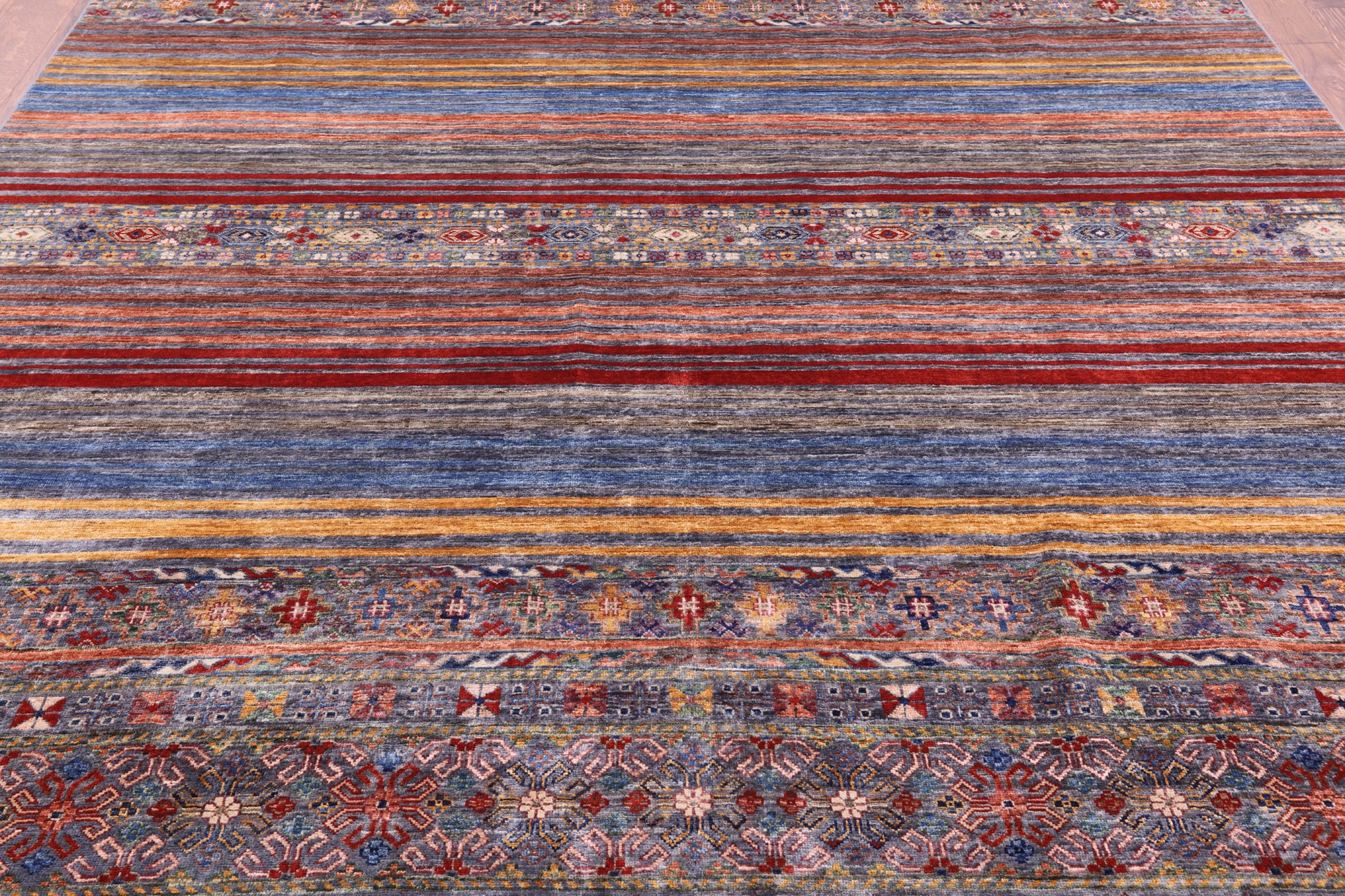 Khorjin Persian Gabbeh Hand Knotted Wool Rug - 8' 3" X 10' 5" - Golden Nile