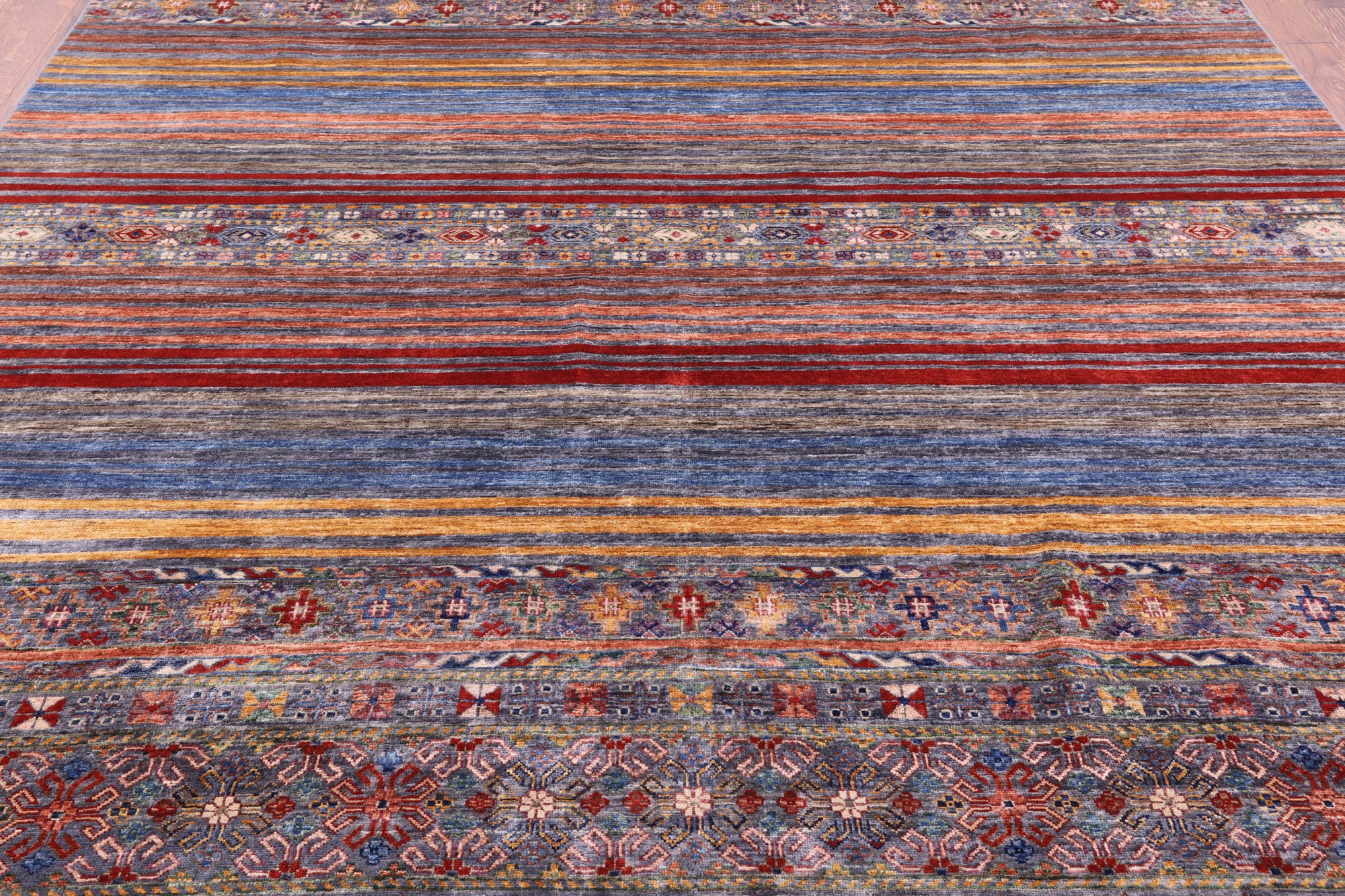 Khorjin Persian Gabbeh Hand Knotted Wool Rug - 8' 3" X 10' 5" - Golden Nile