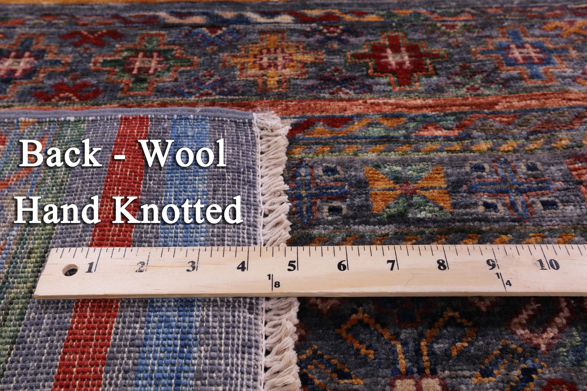 Khorjin Persian Gabbeh Hand Knotted Wool Rug - 8' 3" X 10' 5" - Golden Nile