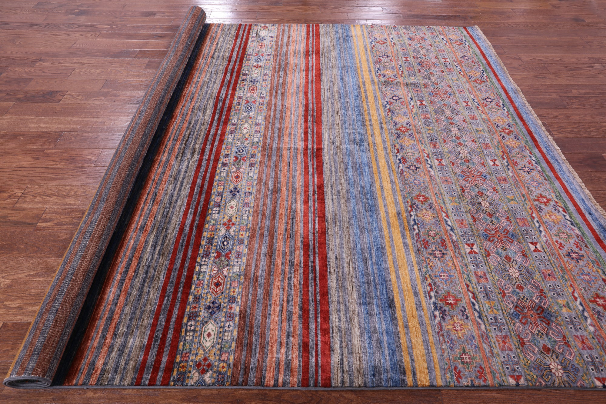 Khorjin Persian Gabbeh Hand Knotted Wool Rug - 8' 3" X 10' 5" - Golden Nile