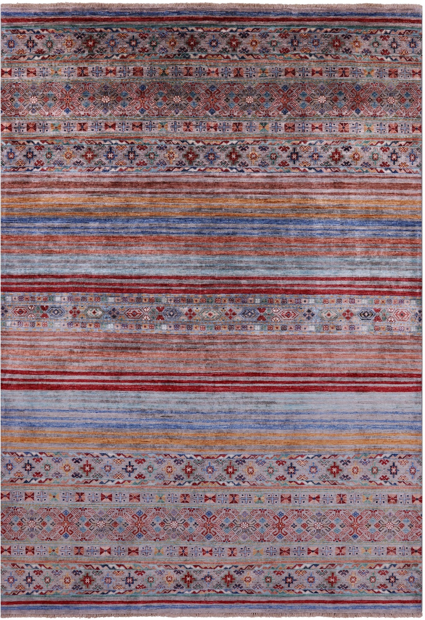 Khorjin Persian Gabbeh Handmade Wool Rug - 6' 8" X 9' 8" - Golden Nile