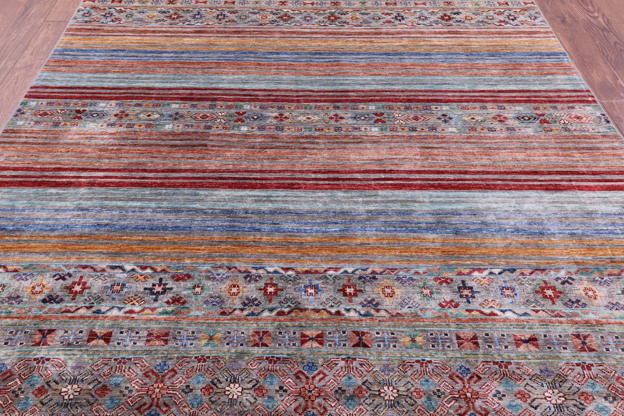 Khorjin Persian Gabbeh Handmade Wool Rug - 6' 8" X 9' 8" - Golden Nile