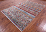 Khorjin Persian Gabbeh Handmade Wool Rug - 6' 8" X 9' 8" - Golden Nile