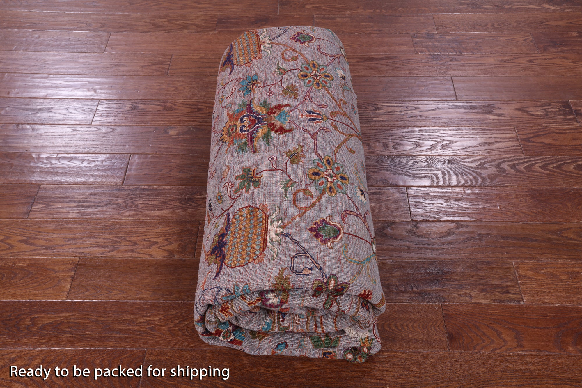 Grey Peshawar Hand Knotted Wool Rug - 9' 1" X 11' 11" - Golden Nile