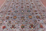 Grey Peshawar Hand Knotted Wool Rug - 9' 1" X 11' 11" - Golden Nile