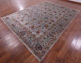 Grey Peshawar Hand Knotted Wool Rug - 9' 1" X 11' 11" - Golden Nile