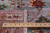 Grey Peshawar Hand Knotted Wool Rug - 9' 1" X 11' 11" - Golden Nile