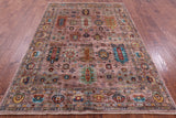 Turkmen Ersari Handmade Wool Rug - 5' 9" X 8' 3" - Golden Nile