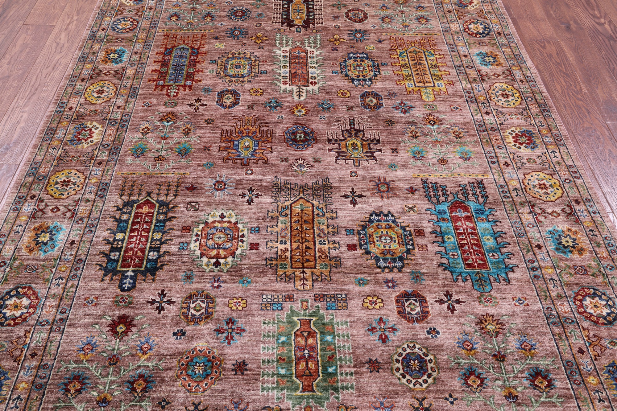 Turkmen Ersari Handmade Wool Rug - 5' 9" X 8' 3" - Golden Nile