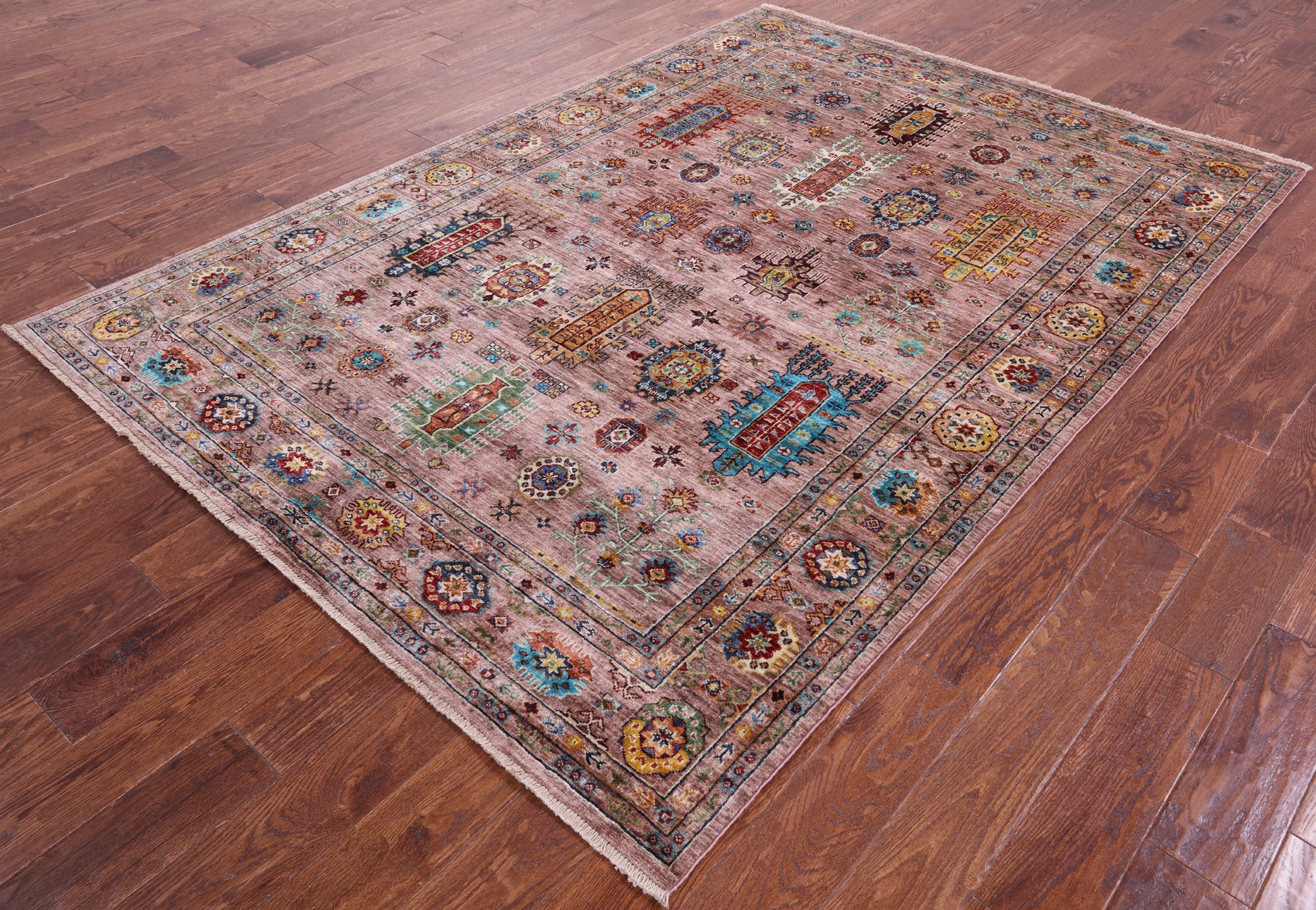 Turkmen Ersari Handmade Wool Rug - 5' 9" X 8' 3" - Golden Nile